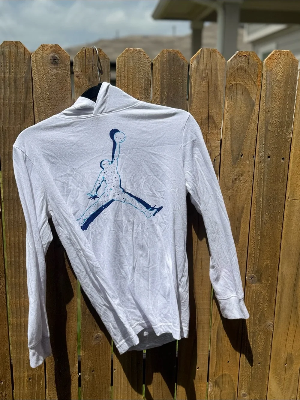 Jordan White Tee with Red Jumpman Logo